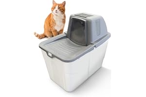 PETGARD Lettiera per gatti Sofia Close – WC con ingresso dall'alto – WC con filtro – WC per animali domestici 58 x 39 x 56 cm – WC per gatti grigio