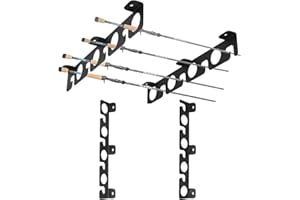 VANROUG Fishing Rod Holder Wall or Ceiling Mount Horizontal Vertical Hanging Modular Storage Bracket for Garage Home Cabin Basement Boat | Space for 8 Rods and Space Saving