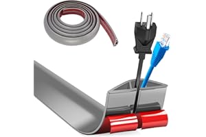 BUERPINKING Canalina Passacavi Calpestabile, 3.0m X 5cm Canaline Passacavi Da Muro, Copricavi Pavimento, Cache Cable Pavimento, Canalina Passacavi Adesiva Flessibile, Passacavi Pavimento Per Tutti I Cavi (Grigio)