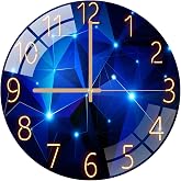 30 cm Round Modern Quiet Wall Clocks Without Ticking Noises Indoor Clock Non-Ticking Frameless 3 D Number Wall Clocks Thin Hanging Clock for Living Room Kitchen Office Bedroom