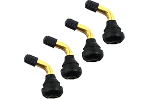KEWAYO Valvola per pneumatici senza tubi, 70 gradi, 4 pezzi, valvola per pneumatici, valvola ad angolo in ottone, per moto, auto, biciclette, veicoli elettrici, ATV