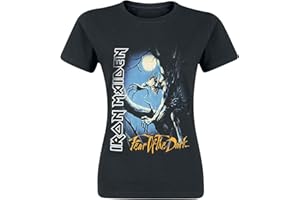 Iron Maiden Fear of The Dark Femme T-Shirt Manches Courtes Noir Regular/Coupe Standard