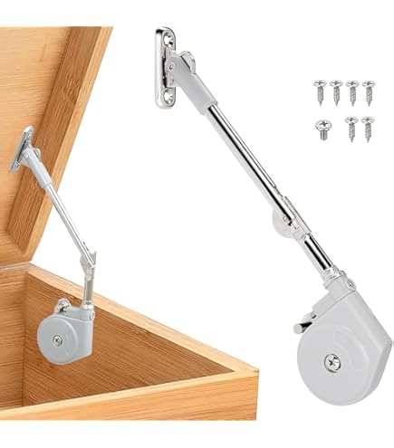 Deksel Blijft Open met Soft Close, Dekselsteun voor Speelgoedkist en Naar Boven Openende Klepdeuren, Eenvoudig Te Installeren Langzaam Sluitende Scharnieren voor (SILVER Deksel Blijft Open met Soft Close, Dekselsteun voor Speelgoedkist en Naar Boven Openende Klepdeuren, Eenvoudig Te Installeren Langzaam Sluitende Scharnieren voor (SILVER