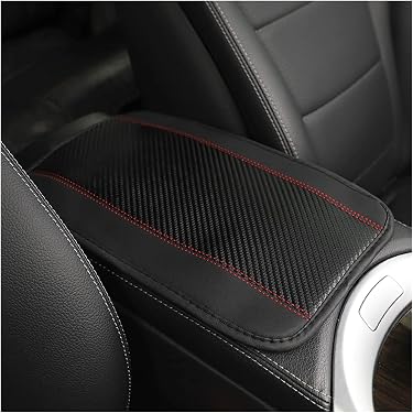 Protezione Bracciolo Auto In Pelle: Copri Console Con Organizer E Tasche, Universale (Nero)