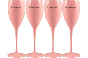 Veuve Clicquot Lot de 4 verres à champagne en acrylique - Rose
