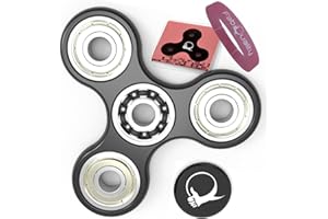 Fabquality Fidget Spinner Figet Finger Tri Spinner Hand Figit Focus Spin EDC Stress ADHD Autism Toy + Key Chain + Arm Strap Spinners