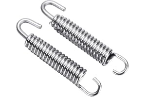 Asudaro Ressort d'échappement de moto 2 pièces d'échappement en acier inoxydable de moto 65mm Tendeur de ressort d'échappement Crochet ressort tuyaux de raccordement Crochet de ressort d'échappement