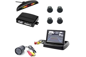 081 Store - KIT PARCHEGGIO CON MONITOR 4,3" TELECAMERA RETROMARCIA 9 LED E SENSORI DI PARCHEGGIO