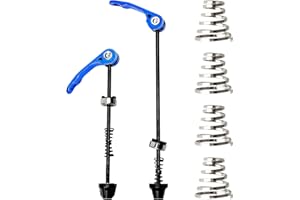 Linjoy 4Pcs Bike Quick Release Skewer Set, Front & Rear Wheel Hub Skewers with Clip Bolt Lever Axle, Aluminum Parts for Road & Mountain Bicycle, Black Lever Clip Accessories