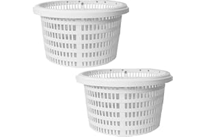 Penlimly Cesta para Skimmer de Piscina, 2 Cesta Repuesto para Skimmer Piscina, Cesta Filtro Piscina Reutilizable, Colador de Piscina, Limpieza Hojas y Escombros, 19cm Arriba, 14,5cm Abajo, 11cm Fondo