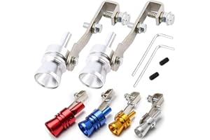 SOLBUM Tuyau d'échappement surdimensionné Roar Maker for Voitures et Motos, 2pcs Universal Turbo Sound Silencieux d'échappement Tuyau Sifflet Blow Off Valve Auto Accessoires (Color : Silver, Size : L)