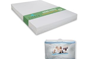 TULENA Pokrowiec bawełniany biały z zamkiem błyskawicznym na materac, 80x200 cm, 21 cm, nadający się do prania, hipoalergiczny, idealnie dopasowany z certyfikatem Öko-Tex