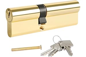 DIDA® 100mm(45/55) Euro Cylinder Lock,UPVC Door Lock Barrel with 3 Keys,High Security,Anti-Pick Anti-Bump Anti-Drill,Polished Gold Finish,Suitable for All Door Types,BS EN 1303:2005