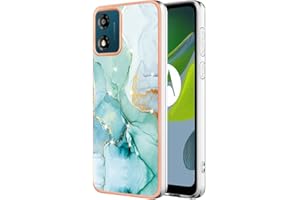 SAWIQPD Motorola Moto E13 Case, Glitter Sparkle Marble Effect Soft Silicone Phone Cover Slim Thin TPU Bumper Shockproof Scratch-resistant Shell Protective Back Case for Motorola Moto E13, Green