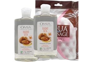 DC CASA OMIA LINEA OLIO DI MANDORLAN: 2XBAGNO SETA 400 ML + GUANTO SPUGNA IDROFILA