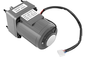 YISSALE Moteur électrique à engrenages 90 tr/min, 40 W, moteur monophasé, avec régulateur de vitesse, 220 V AC, vitesse réglable, moteur asynchrone pour impression, textile, teinture, chimie
