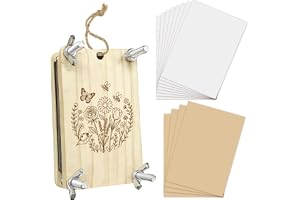 PRESSINART Vild blompress 6,4 x 9,9 cm 4 lager trä blompress kit fjärilsficka presstavlor verktyg hantverkskit vår sommar gör-det-själv bukett löv bevarande konst för bokmärkesram