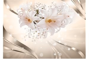 Runa Art Carta da parati fotografica 396 x 280 cm lilies | Vello Decorazione Murale Soggiorno Camera Da Letto | Manifattura tedesca | beige 9355012c