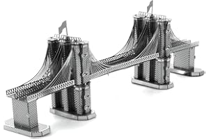 Fascinations MMS048 Metal Earth Metallbausätze - Wahrzeichen Brooklyn Bridge, lasergeschnittener 3D-Konstruktionsbausatz, 3D Metall Puzzle, DIY Modellbausatz mit 2 Metallplatinen, ab 14 Jahre