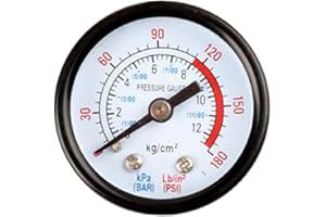 LIMTULA 1/8 "/ 1/4" Filettatura Manometro Pressione Aria Tipo Quadrante Maschio Filettato Rotondo Aria Compressore Manometro Gamma 0-180psi 0-12Bar