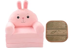 Mumusuki Kid Furniture Children Small Sofa, 2 in 1 Foldable Cartoon Princess Girl Baby Folding Seat Single Lazy Sofa Bed for Living Room Bedroom (Pink)