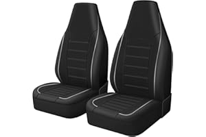 TOYOUN Fundas Asientos Coche Universal Delantero Funda de Asiento para Coche Impermeable Juego de Protector Asiento Delantero Coche de 2 plazas Fundas Asiento Respaldo Alto Accesorios Automóvil,Gris