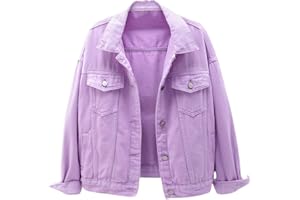 Windsfinr Denim Jackets Women Jean Stretchy Long Sleeve Trucker Jacket with Pocket UK Baibieer Pink Jacket