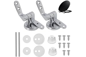 VXIWSCY Zawiasy do deski sedesowej wolnoopadające, idealne standardowe zawiasy deski sedesowej, chromowane wykończenie, kompatybilne z modelami, zamiennik zawiasów sedesu seat, wytrzymały metal, łącznie z