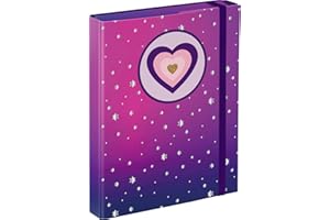 ‎BAAGL Baagl Heftbox für Schulranzen - Heftmappe A5 für Kinder mit Gummiband und Innenklappen - Sammelmappe, Sammelbox mit Gummizug für Mädchen (Herz)