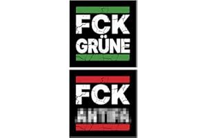 T TAKONE TAKONE FCK GRN Sticker & FCK Anti Sticker – 100 adesivi 7,4 cm Crack Design – Adesivi verdi contro sinistra, comunisti e socialisti