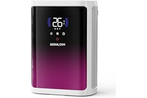 COSMARTAIR Deumidificatore Casa Muffa 2.8L,Deumidificatore Portatile Elettrico e Ultra Silenzioso Con Rilevamento Termico,Scongelamento smart,Timer LED, Per la Casa,Bagno Cabina Armadio (800ml/24H)