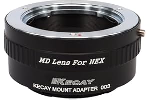 KECAY Adattatore di Montaggio Lente: Anello Adattatore per Obiettivi Minolta MD MC su Corpo Fotocamera Sony NEX E-Mount NEX-3 NEX-3C NEX-5 NEX-5C NEX-5N NEX-5R NEX-6 NEX-7 NEX-F3 NEX-VG10 VG20 MD-NEX