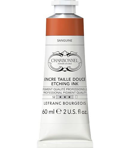 Lefranc Bourgeois Charbonnel, colori per stampa in rame, altamente pigmentati, eccellente resistenza alla luce, vegano, colori vivaci, resistente all'invecchiamento, vaso da 200 ml, rosso carminio