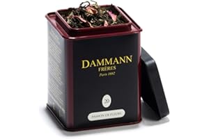 PASSERINI Dammann Passion de Fleurs - Té blanco con pétalos de rosa y albaricoque, Lata de 100 gr - Dammann Frères