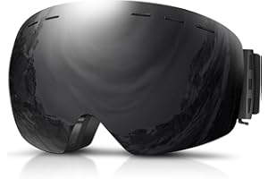 DADA-PRO Ski Goggles Mens Women Skiing Goggles Adults Over Glasses OTG Anti Fog Frameless For Snowboard Jet Snow 100% UV Protection Helmet Compatible