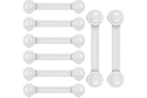 Child Locks for Kitchen Cupboards 8PCS,DINSONG Child Safety Cabinet Locks Adjustable Strap for Toilet Refrigerator Kitchen No Tools Needed Fridge Drawer Lock