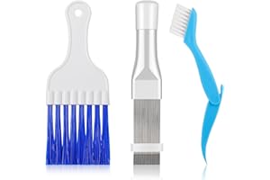 Nogeqi Zestaw do czyszczenia suszarki kondensatorowej, 3 sztuki, szczotka do czyszczenia suszarki, szczotka, suszarka do czyszczenia, grzebień zaciskowy, lamele, do płetw, szczotki, klimatyzacji