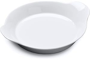 WM Bartleet & Sons 1750 T441 Traditional Porcelain Round Gratin, Cooking and Baking Dish, 19cm – White
