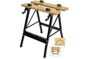 WALTER Werk- und Spanntisch, 100 kg Tragkraft, große Arbeitsfläche, klappbar und vielseitig verstellbar, universell einsetzbar, zum Schleifen, Sägen oder Einspannen von Werkstücken, Arbeitshöhe 77 cm