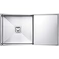 EVANEX 45" x 20" x 10" HANDMADE MATT FINISH SINGLE BOWL WITH DRAIN BOARD 304 GRADE STAINLESS STEEL KITCHEN SINK