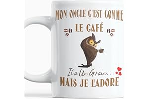 Paroles d'amour Mug humour Cadeau Tonton Anniversaire plaisir d'offrir Mon Oncle c'est Comme Le Café Il a Un Grain Mais Je l'Adore