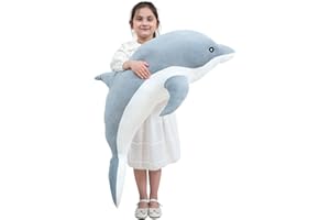 Kekeso Dauphin Jouets en Peluche Belle Peluche Douce Animal éTreignant Oreiller Dauphin PoupéEs pour Enfants Filles Dormir Coussin Cadeau (50cm/19.68in, Gris)