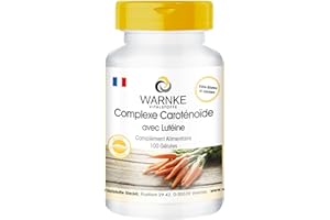 Complexe de Caroténoïde - 100 gélules -Lutéine, zéaxanthine, bêta-carotène et lycopène | Warnke Vitalstoffe - Qualité des pharmacies allemandes