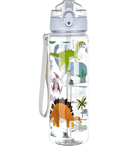 Home Tune Kids Water Bottle 23oz - Dinosaur Design, BPA Free Tritan, Leak Proof Flip Top - View #9