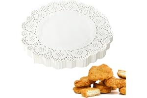 LQIOACU Nappe en Papier Dentelle, Rond, 100 Feuille pour Mariages, Anniversaires, Gâteaux, Desserts, Vaisselle et Autres Déco Alimentaires