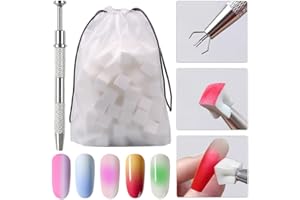 DORNAIL 1 Stück 4 Krallen Nail Sponge Metall-Greifer,50 Stück Mini Ersetzbar Nagelschwämme Blöcke Maniküre Blusas Gradient Nail Art Schwamm Strass Steine Greifer Nail Art Tools für Nageldesign Nägel Zubehör