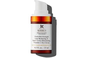 KIEHL'S Powerful-Strength Line-Reducing & Dark Circle Diminishing Vitamin C Eye Serum, 15 ml, Anti-Aging-Augenserum mit Vitamin C gegen dunkle Augenringe, feine Linien und Schwellungen