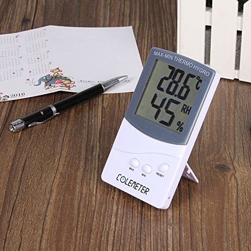 COLEMETER Digitale Thermometer Hygrometer Feuchtigkeit Messgerät Temperaturmessgerät - 5