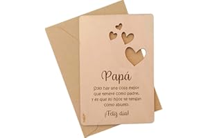 nagu® ES- Regalo Original para Abuelo. 10 x 15 cm, Tarjeta Fabricada en Madera de Bosques Sostenibles, Regalos Originales para Hombre, abuelo regalo original