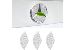 BLINGOOSE Auto Zubehör für Mercedes Benz Glitzer Kofferraum Logo Abdeckungs Aufkleber Emblem Abziehbilder für Benz W213 W204 W205 C E Klasse Accessoires Strass Zinklegierung 3St